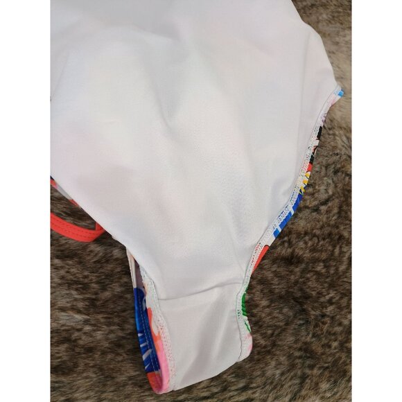 Disney Minnie Mouse One-Piece Tropical Print Swimsuit With Adjustable Straps & R - Picture 7 of 10